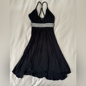 Sky Embellished Halter Mini Dress